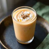 Mango Lassi with Cardamom, served in a glass