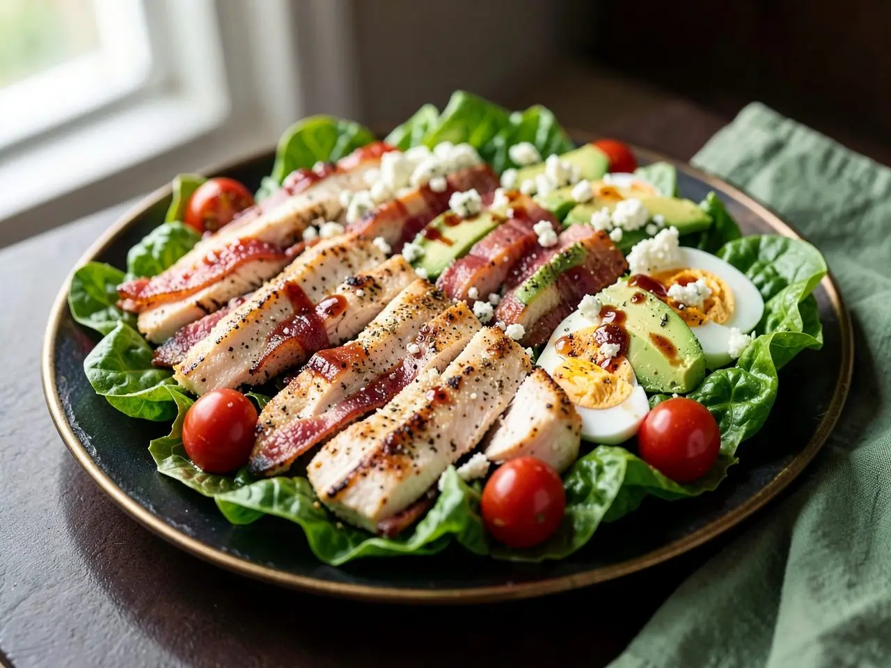 Grilled Chicken Cobb Salad, ready to serve
