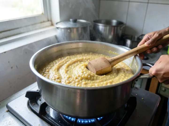 Step 1 of South Indian Weekly Meal Prep Plan: Rinse the toor dal