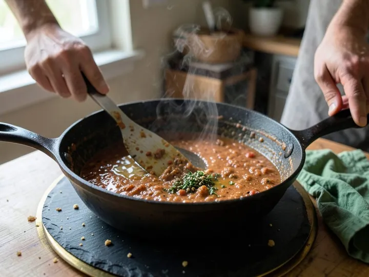 Step 3 of Slow Cooker Lamb Curry with Coconut Milk: Stir in the ginger-garlic paste for 1 minute